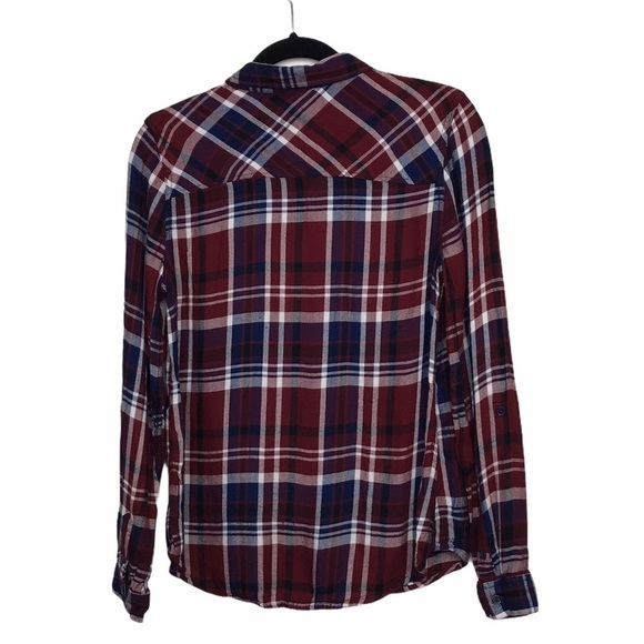 Pink Rose Red Plaid Long Sleeve Button Up Shirt - Picture 2 of 11